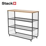 3-TIER SHOE RACK WITH WOODEN TOP STACKO URBAN 75X30X68CM BLACK [EXCLUSIVE FROM HOMEPRO THAILAND]