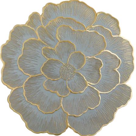 KECH PLACEMAT FLOWER SHAPE 38CM -BLUE/GOLD