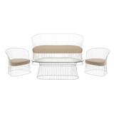 4-SEATER PATIO SOFA SET SPRING BURLY WHITE/BEIGE [EXCLUSIVE FROM HOMEPRO THAILAND]