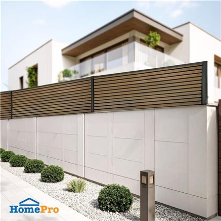 SUNSHIELD PRIVACY FENCE SET-A 200X60CM WALNUT
