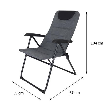 FOLDING LEISURE CHAIR SPRING FLODING GREY [EXCLUSIVE FROM HOMEPRO THAILAND]