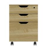 OFFICE PEDESTAL WITH LOCK OAK