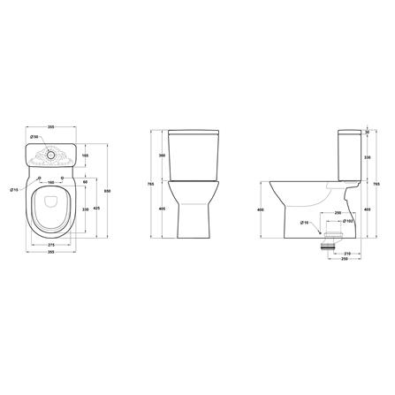 JOHNSON SUISSE SIENA 2P TOILET WBSESN201WW RIMLESS