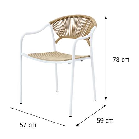 PATIO CHAIR SPRING ROPE WHITE/BROWN [EXCLUSIVE FROM HOMEPRO THAILAND]