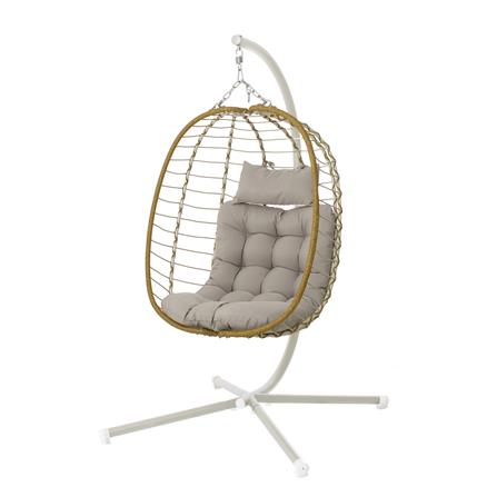 WICKER EGG CHAIR SPRING ALVIS BEIGE [EXCLUSIVE FROM HOMEPRO THAILAND]