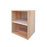 OPEN CABINET WITH 2 COMPARTMENTS FURDINI FINE WOOD GRAIN/WHITE CREAM FABRIC PATTERN [EXCLUSIVE FROM HOMEPRO THAILAND]