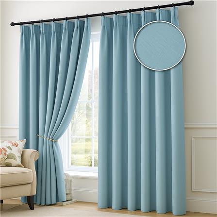 RED DANIELLE CURTAIN FRENCH PLEAT URBAN C24 80969 2P STERLING BLUE