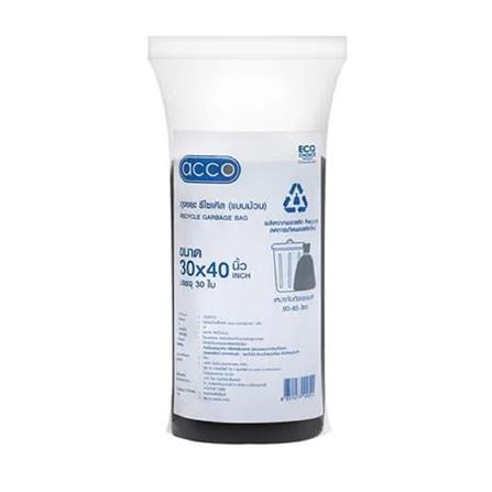 GARBAGE ROLL RECYCLE ACCO THIN 30X40" BLACK 30PCS