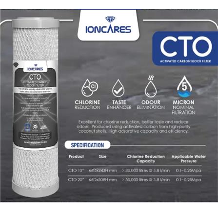 IONCARES CTO ACTIVATED CARBON BLOCK 10"