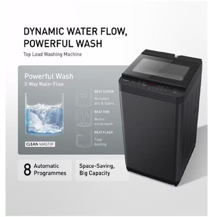 PANASONIC TOP LOAD WASHING MACHINE NA-F85S11BRT 8.5KG BLACK SILVER