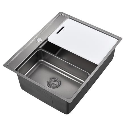 LIVINOX BUILT IN NANO LAVA MULTIFUNCTIONAL KITCHEN SINK LWS-6452VB STAINLESS STEEL 304 GUN METAL 64CM