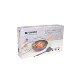 FUKURO ISHI MARBLE WOK PAN 28CM WITH GLASS LID+ PROSILICONE TURNER SET