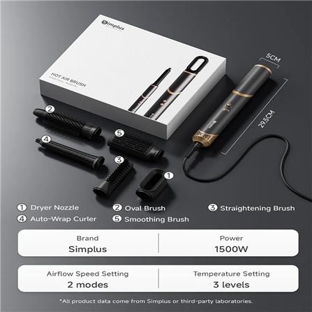 SIMPLUS HAIR STYLER RFSH003GY01-S 5 IN 1 1.8M POWER CORD