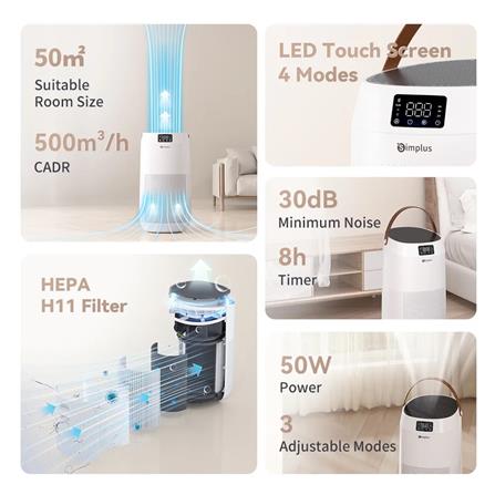 SIMPLUS AIR PURIFIER KQJH006WH00-S 50W 70M2 FILTER HEPA