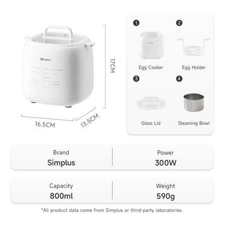 SIMPLUS EGG COOKER DZEG006WH01-S 300W 4 EGGS