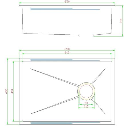CABANA BUILT-IN HONEYCOMB KITCHEN SINK CKS6545-BL 65CM 1BOWL STAINLESS STEEL WITH PULL OUT MIXER TAP CB890SS-BL-DIY