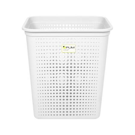 RECTANGULAR LAUNDRY BASKET PLIM BUBBLE SIZE L WHITE