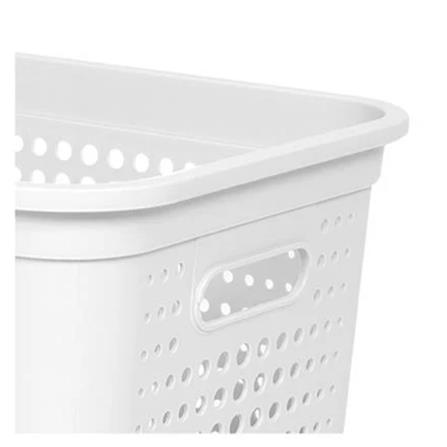RECTANGULAR LAUNDRY BASKET PLIM BUBBLE SIZE L WHITE