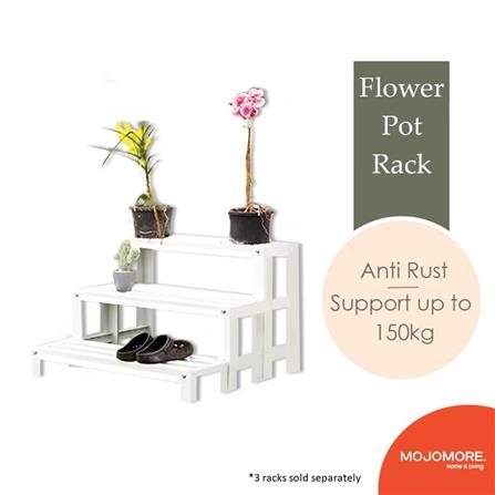MOJOMORE HEAVY DUTY FLOWER POT RACK GALAXY WHITE 60L X 33H