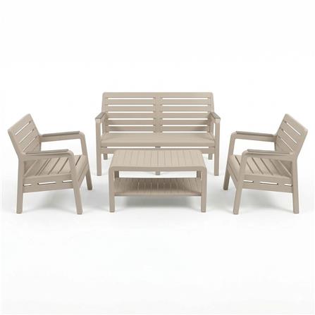 2-SEATER PATIO BENCH SPRING MONTANA CIRCULAR TAUPE