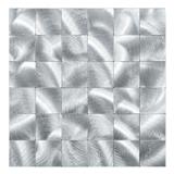 TARA PEEL & STICK ALUMINIUM WALL STICKER 30X30CM SILVER SQ 2S