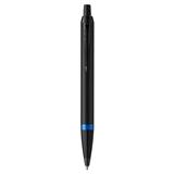 PARKER IM VIBRANT RING MARINE BLUE BLACK TRIM BALLPOINT PEN MEDIUM BLACK TB