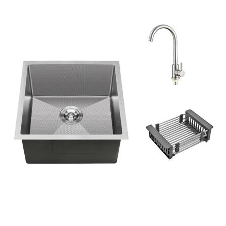 CABANA BUILT-IN HONEYCOMB KITCHEN SINK CKS6347 44CM 1BOWL SILVER STAINLESS STEEL WITH FAUCET CB1531SS-DIY