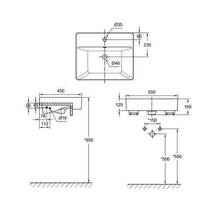 AMERICAN STANDARD ACACIA SUPASLEEK SEMI WASHBASIN CCASF419-1010411M0