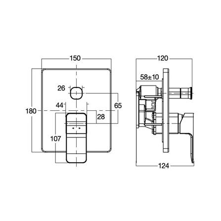 AMERICAN STANDARD ACACIA EVOLUTION CONCEALED BATH & SHOWER MIXER FFAS1321-608GL0BF0