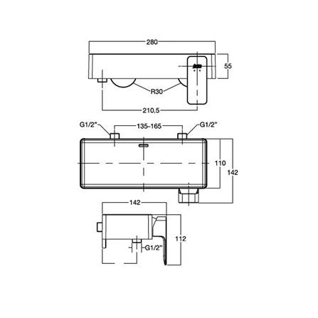 AMERICAN STANDARD ACACIA EVOLUTION EXPOSED SHOWER MIXER FFAS1312-702500BF0