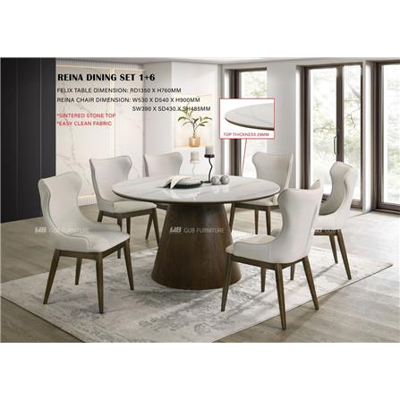 DINING CHAIR GUB REINA WALNUT/CREAM
